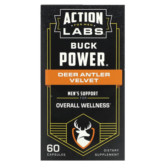 For Men, Buck Power, Deer Antler Velvet, 60 Capsules