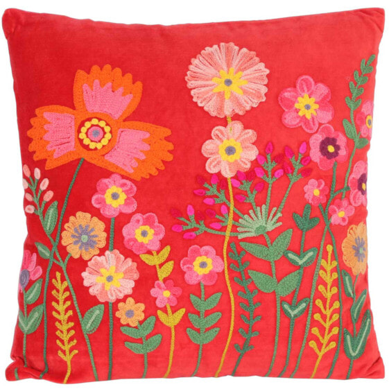 Декоративная подушка Casa Moro Livia с яркой вышивкой цветочного узора 40 x 40 см - Бумажное обращение
