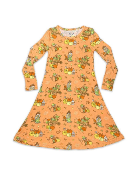 Платье для малышей Bellabu Bear Тыквенное с длинным рукавом