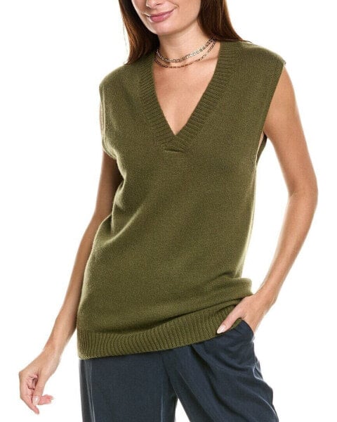 Kier+J V-Neck Wool & Cashmere-Blend Vest Women's