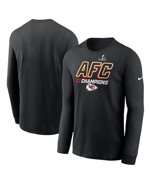 Men's Black Kansas City Chiefs 2023 AFC Champions Iconic Long Sleeve T-shirt