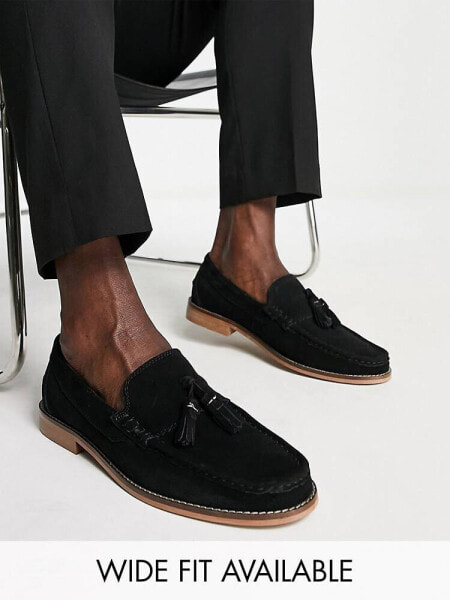 ASOS DESIGN tassel loafers in tan leather with natural sole