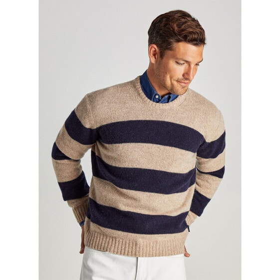 FAÇONNABLE Lmswool Stripe Crew Neck Sweater