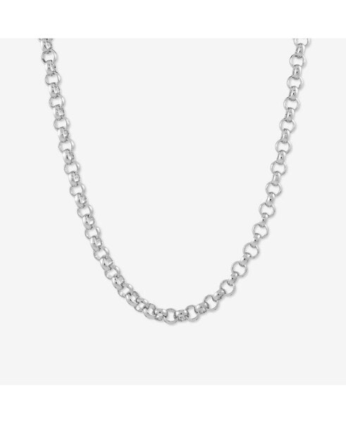 Round Chain Link Necklace Silver