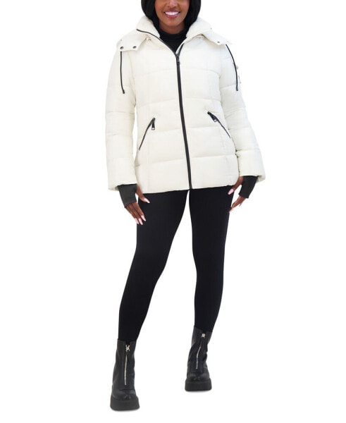 Juniors' Faux-Fur-Lined Hooded Puffer Coat