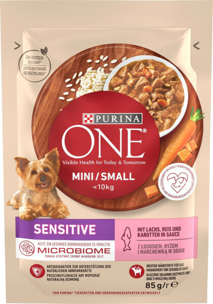 PURINA NESTLE PURINA One Mini/Small Sensitive Łosoś z ryżem - mokra karma dla psa - 85 g