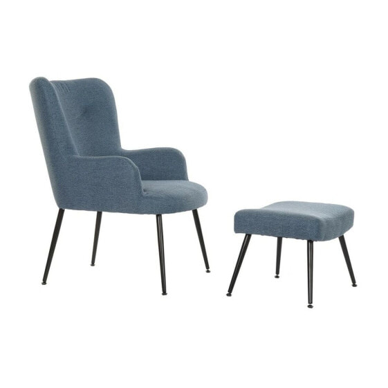 Кресло синее черное DKD Home Decor Металл 70 x 60 x 84 см