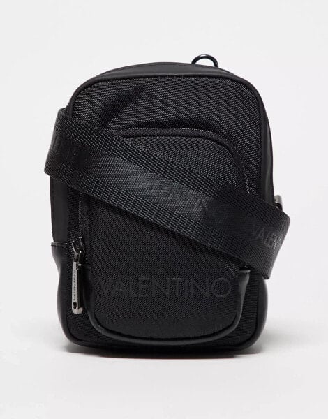 Valentino Oceano double pocket crossbody bag in black