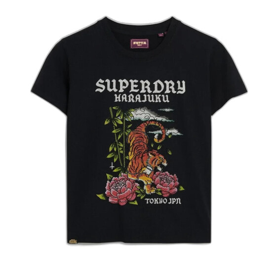 SUPERDRY Tattoo Rhinestone Fitted short sleeve T-shirt