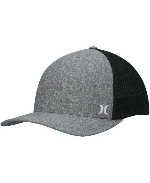 Men's Gray Mini Icon Logo Trucker Flex Fit Hat