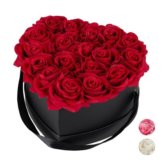 Schwarze Rosenbox Herz 18 Rosen