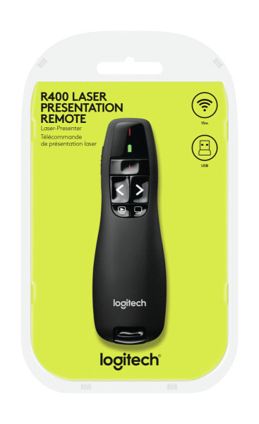 Logitech Wireless Presenter R400 - RF - USB - 15 m - Black