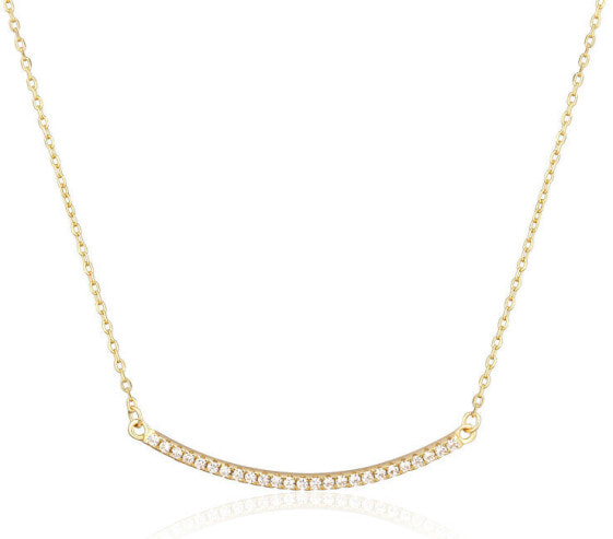 Elegant gold-plated necklace with zircons SVLN0424XH2GO45