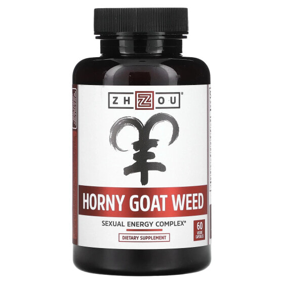 Витамины для мужского здоровья Zhou Nutrition Horny Goat Weed, Sexual Energy Complex, 60 капсул.