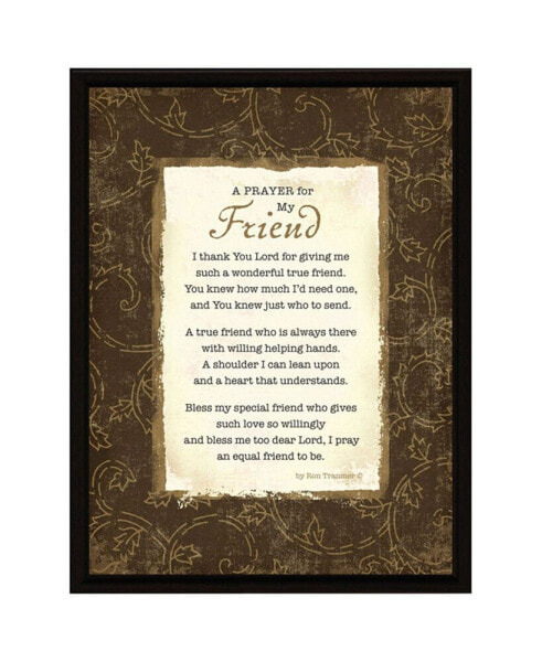 Prayer My Friend Wood Frame Plaque with Easel, 6.5" x 8.5"