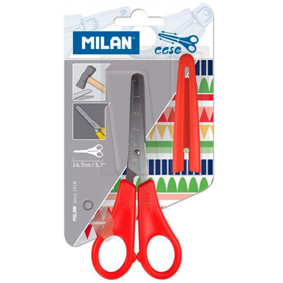 MILAN School Scissors With 14 cm Cover In Blister