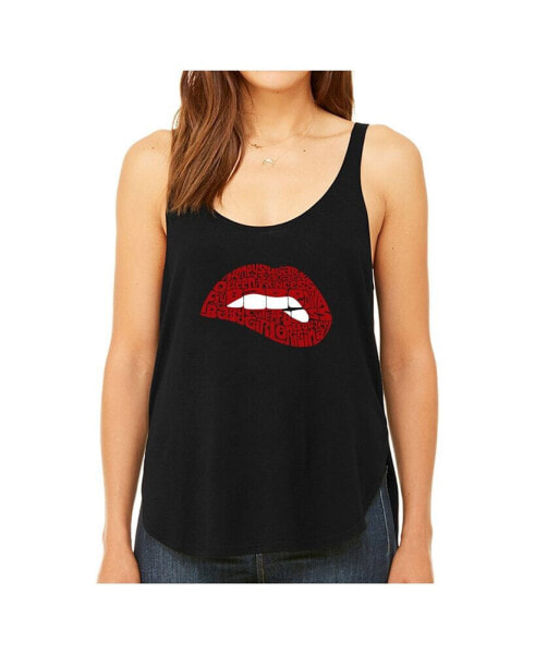 Women's Premium Word Art Flowy Tank Top- Savage Lips