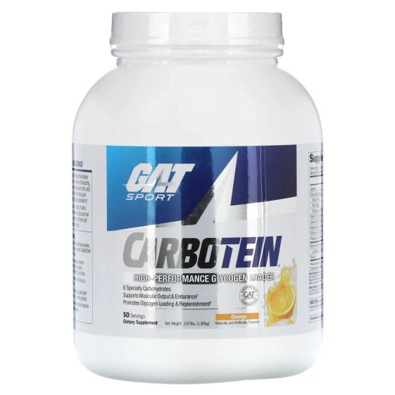 GAT, Carbotein, высокоэффективный загрузчик гликогена, апельсин, 1,8 кг (3,97 фунта)