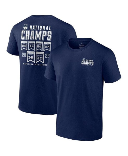 Men's Navy UConn Huskies 2023 NCAA Men's Basketball National Champions Schedule T-shirt