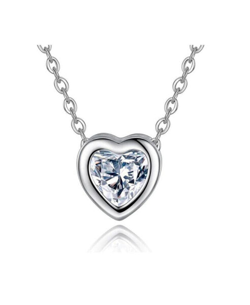 Heart Necklace with Cubic Zirconia Crystal