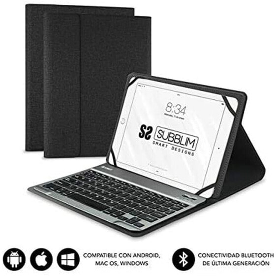 Case for Tablet and Keyboard Subblim SUB-KT2-BT0001 10.1" Black Spanish Qwerty QWERTY Bluetooth