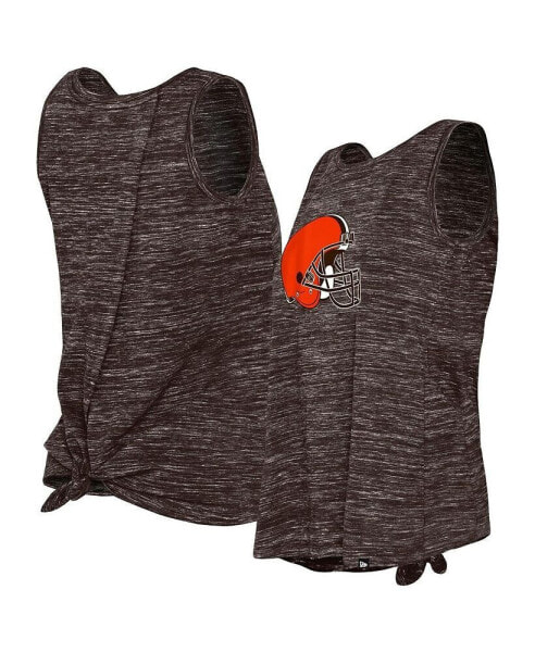 Women's Brown Cleveland Browns Space Dye Tie-Back Tank Top