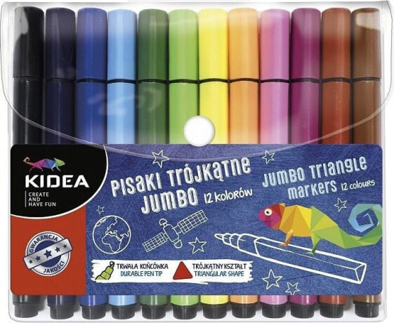 Derform Pisaki trójkątne Jumbo 12 koloów KIDEA