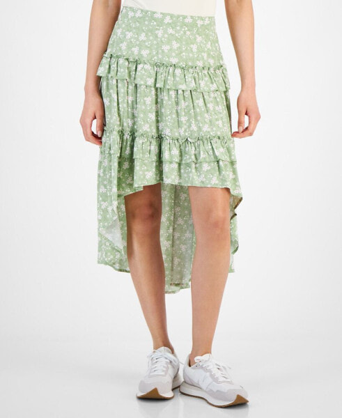 Juniors' Tiered High-Low Ruffle Skirt