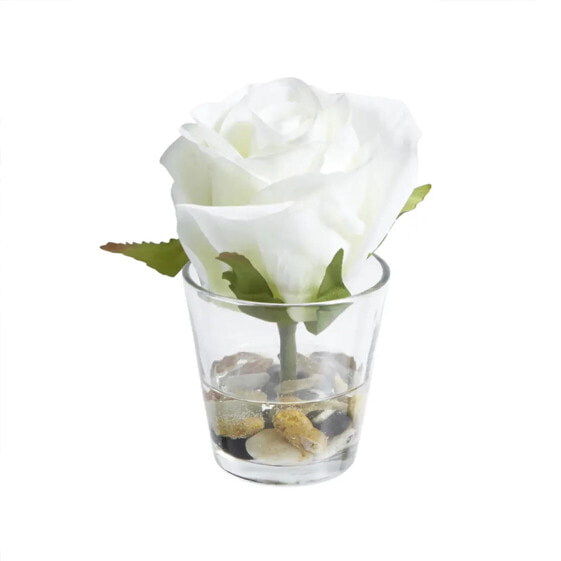 Искусственные цветы SIA Малая роза в стеклянной вазе