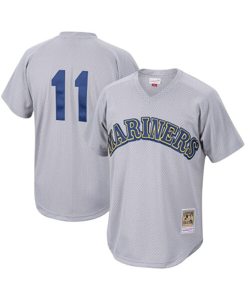 Men's Edgar Martinez Charcoal Seattle Mariners Cooperstown Collection Mesh Batting Practice Jersey