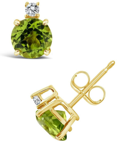 Серьги Macy's peridot and Diamond