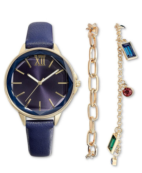 Часы и аксессуары I.N.C. International Concepts женские Синие Наручные Часы 36мм, Комплект для подарка, созданный для Macy's