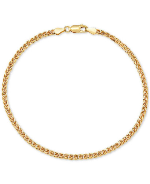 Wheat Link Ankle Bracelet in 18k Gold-Plated Sterling Silver or Sterling Silver, Created for Macy's