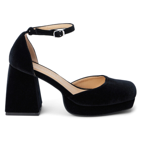 COCONUTS by Matisse Misha Square Toe Ankle Strap Pumps Womens Black Dress Casual