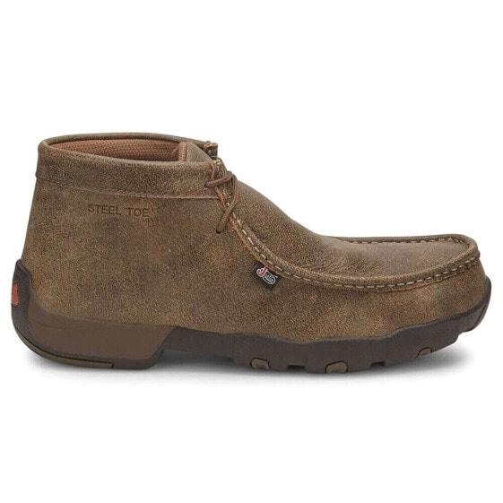 Justin Original Workboots Cappie Slip Resistant Steel Toe Work Mens Brown Work