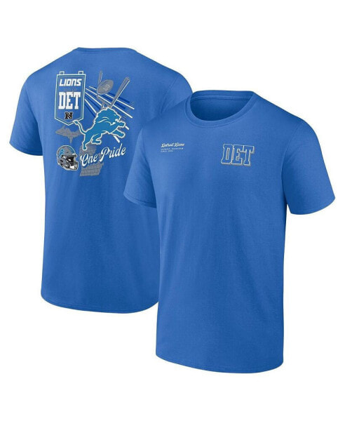 Men's Blue Detroit Lions Split Zone T-shirt