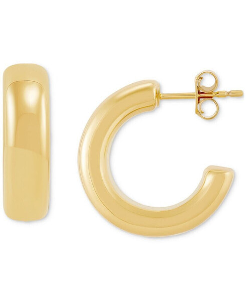 Polished Chunky Small Hoop Earrings in 14k Gold, 20mm
