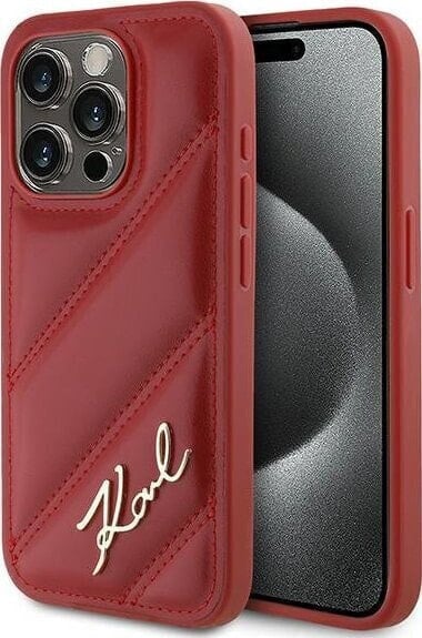 Karl Lagerfeld Karl Lagerfeld KLHCP15LPQDSMGR iPhone 15 Pro 6.1" czerwony/red hardcase Diagonal Quilted Script