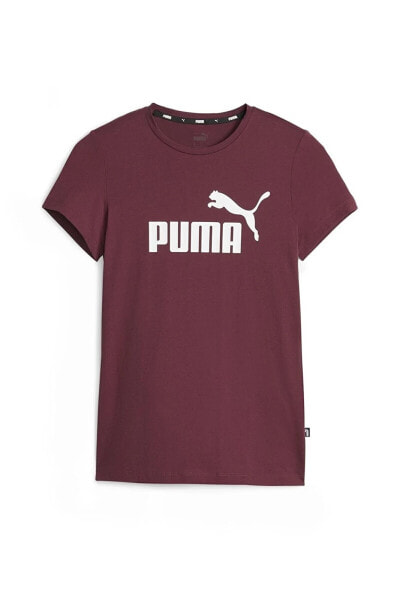Футболка женская PUMA ESS Logo Tee (s) Dark Jas Bordo Kadın Kısa Kol T-Shirt