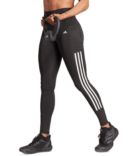 Women's Optime Moisture-Wicking 3-Stripe 7/8 Leggings