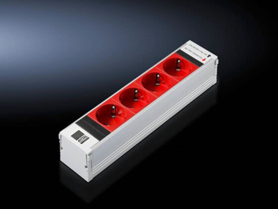 Удлинитель Rittal DK 7856.240 - 4 AC outlet(s) - Indoor - Type D - Red, White - Aluminum - Plastic - 250 mm
