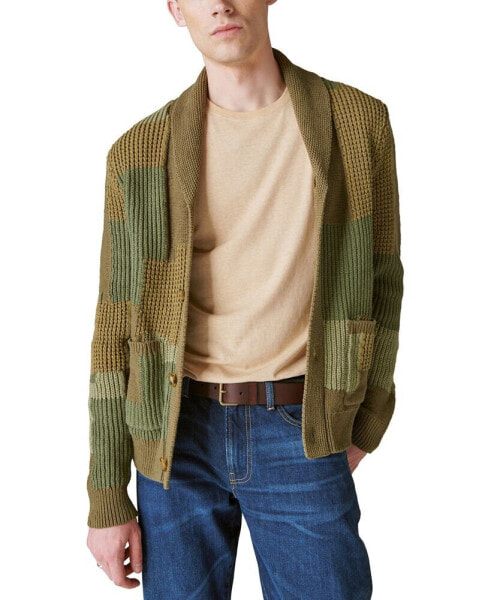 Men's Shawl-Collar Button-Front Cardigan Sweater