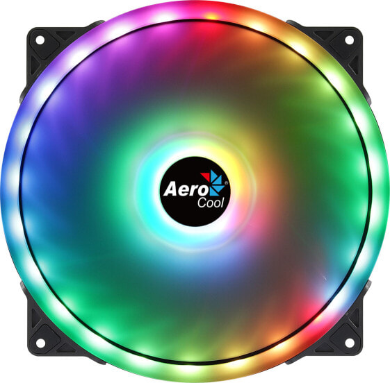 AEROCOOL ADVANCED TECHNOLOGIES Aerocool DUO20 PC Fan 20cm ARGB LED Dual Ring Antivibration 6 Pins Black - Fan - 20 cm - 700 RPM - 18.3 dB - 62.1 cfm - Black