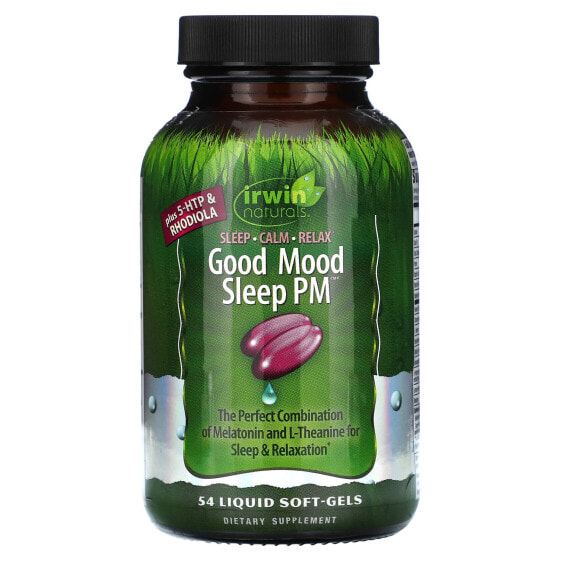 Irwin Naturals, Good Mood Sleep PM, добавка для улучшения сна, 54 желатиновых капсулы