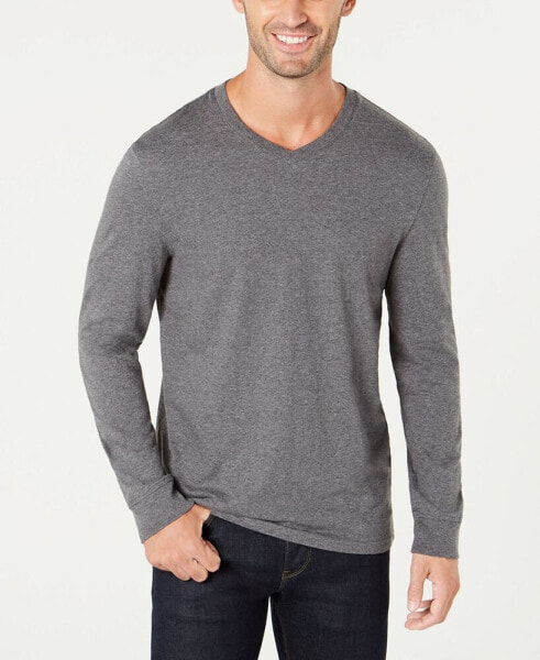 Men's V-Neck Long Sleeve T-Shirt, Created for Macy's