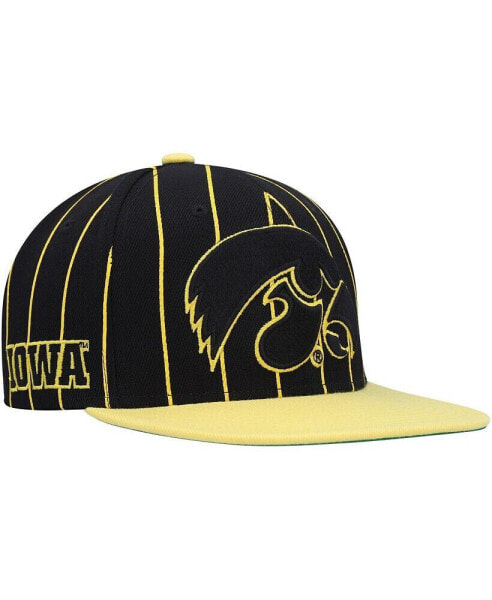 Men's Black Iowa Hawkeyes Team Pinstripe Snapback Hat