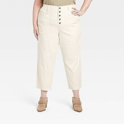 Women's Mid-Rise Tapered Fit Cargo Pants - Knox Rose White XXL