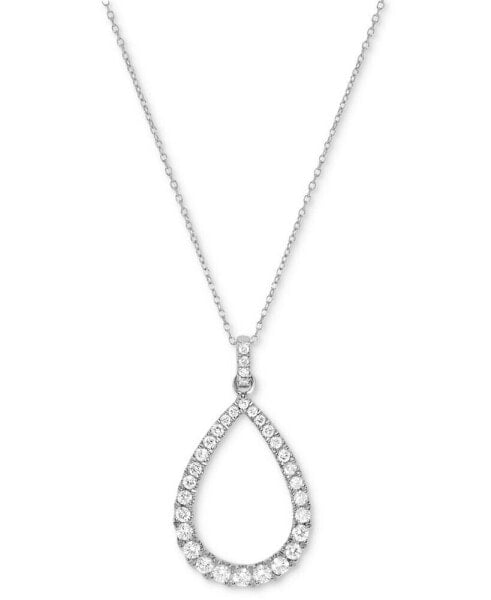Diamond Graduated Open Teardrop 18" Pendant Necklace (5/8 ct. t.w.) in 14k White Gold or 14k Yellow Gold