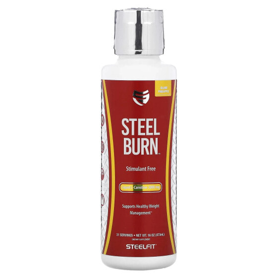 Жиросжигатель SteelFit Steel Burn, Ананас острова, 3 000 мг, 16 унций (473 мл)