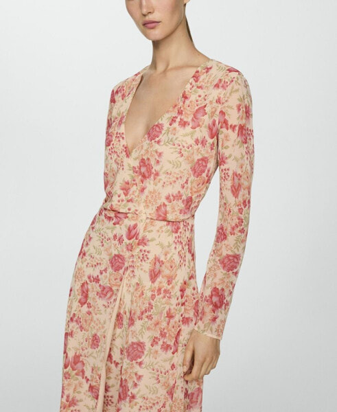 Women's Asymmetrical Hem Floral Dress